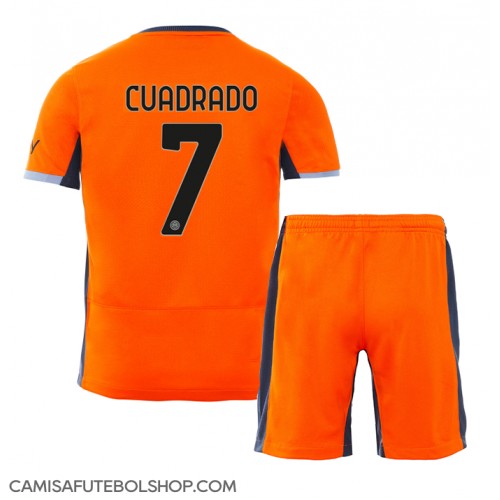 Camisa de time de futebol Inter Milan Juan Cuadrado #7 Replicas 3º Equipamento Infantil 2023-24 Manga Curta (+ Calças curtas)